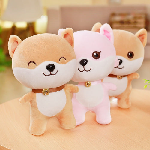 1pc 25cm Cute Wechat Emoji Package Cartoon Figures Plush Toy Staffed Lovely Kids Corgi Dog Couples Doll Valentines Gift for Girl