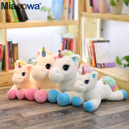 1pc 60cm Animal Baby Dolls Kawaii Cartoon Rainbow Unicorn Plush Skin Kids Present Toys Children Baby Birthday Gift